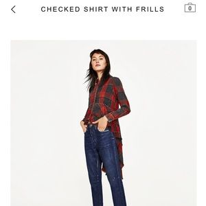 ISO Zara checked shirt with frill