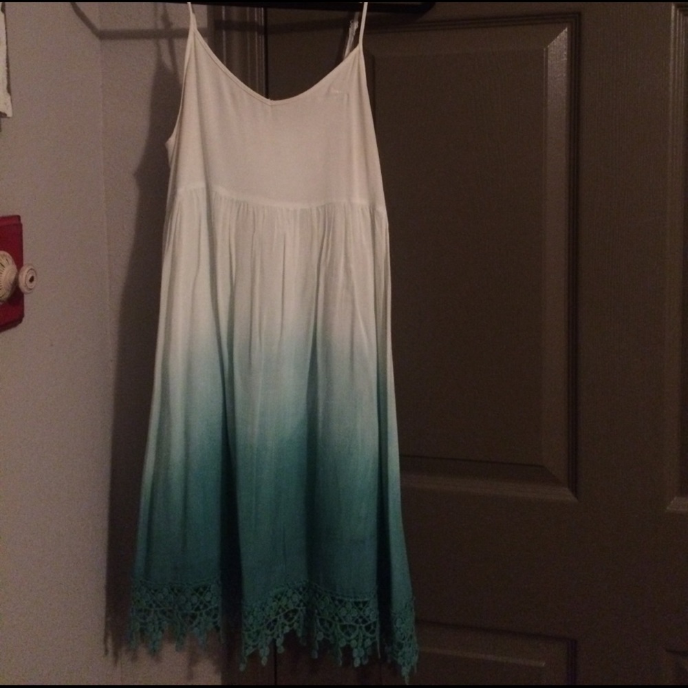 White to blue ombré summer dress! Super comfy