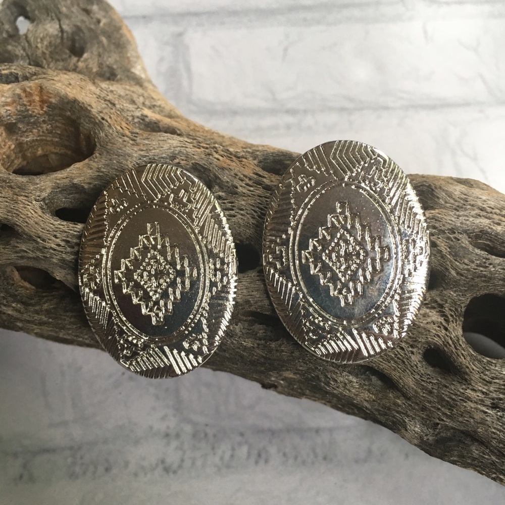 Silver western earrings