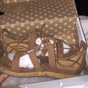 Tan suede sandals