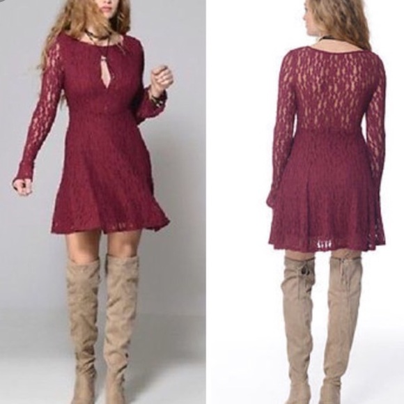 Free People RED or IVORY Teen Witch Lace Dress NWT - Picture 2 of 7
