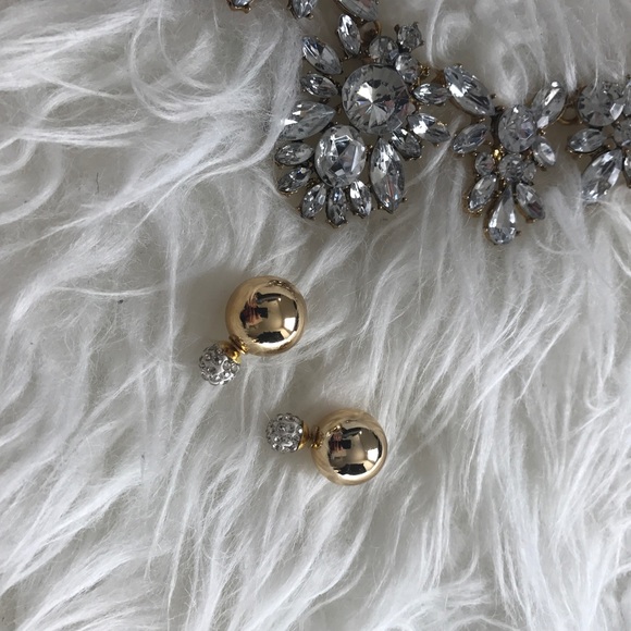 Gold Double Sided Stud Earrings (bundle this item) - Picture 1 of 1