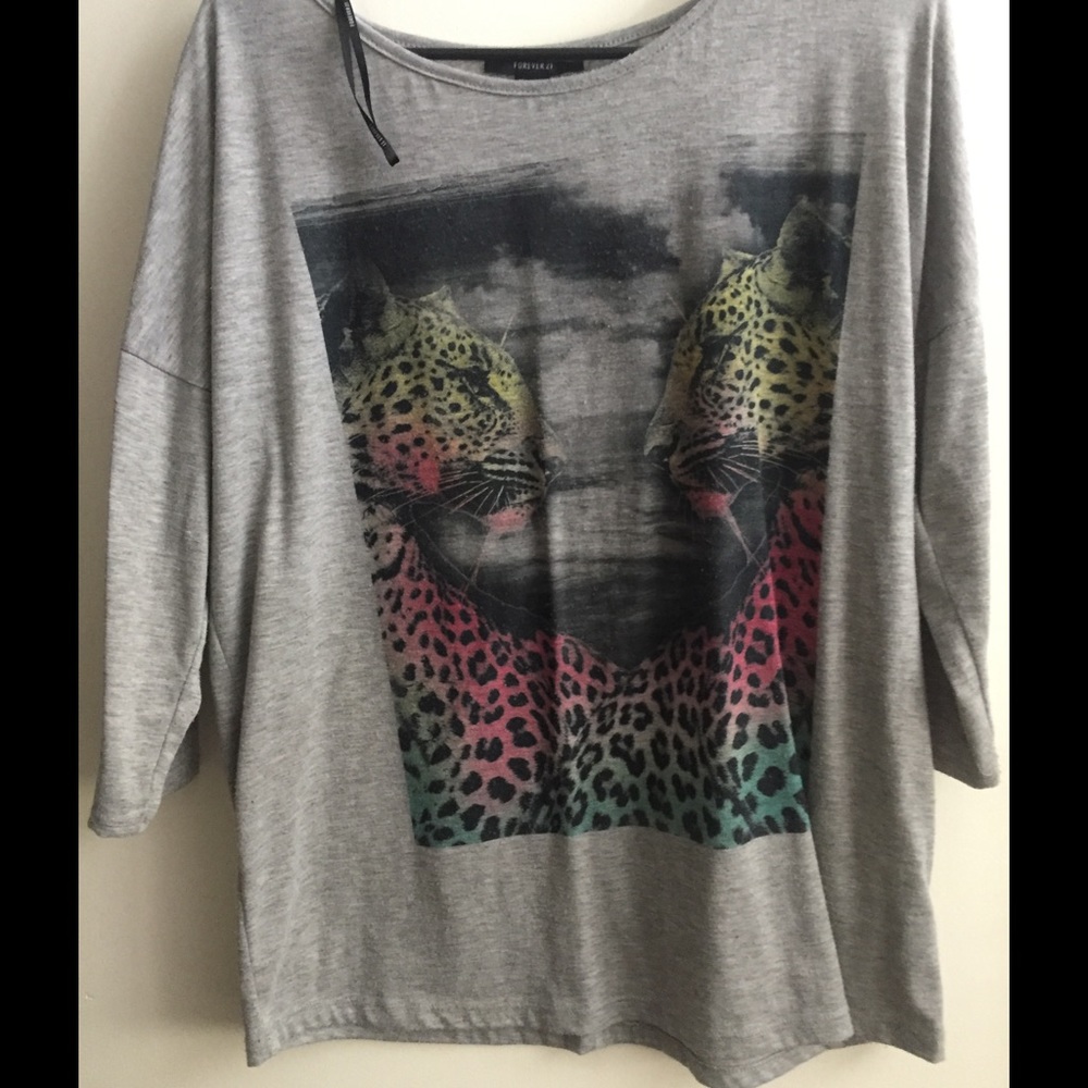3/4 Sleeve Forever 21 Leopard Shirt