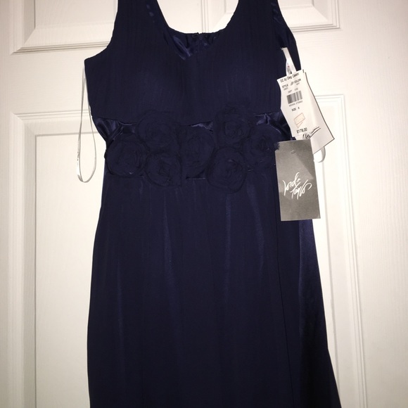 Oleg Cassini dark navy blue dress - Picture 2 of 2