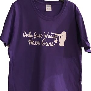 Girls just wanna have guns womens tshirt