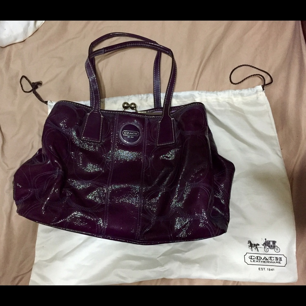 Coach Purple Vinyl Bag Gem