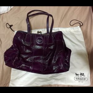 Coach purple vinyl bag