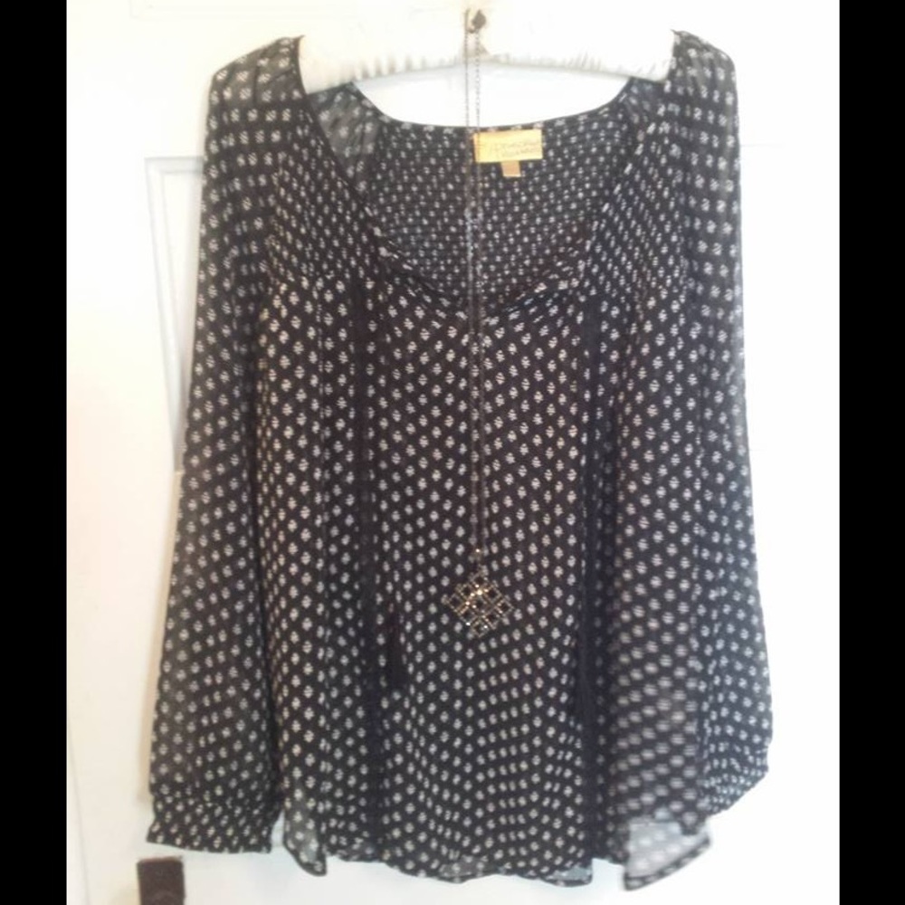 NWOT Vera Wang flowy Peasant top, Juniors sz XL
