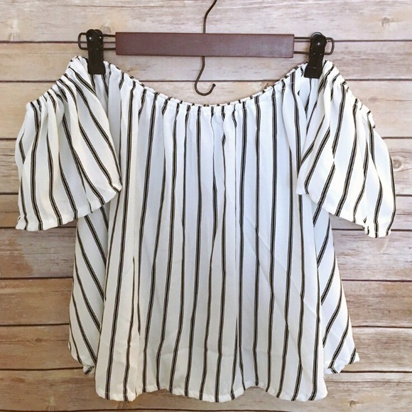 SALE LAST// Striped Off The Shoulder Top - Picture 4 of 8