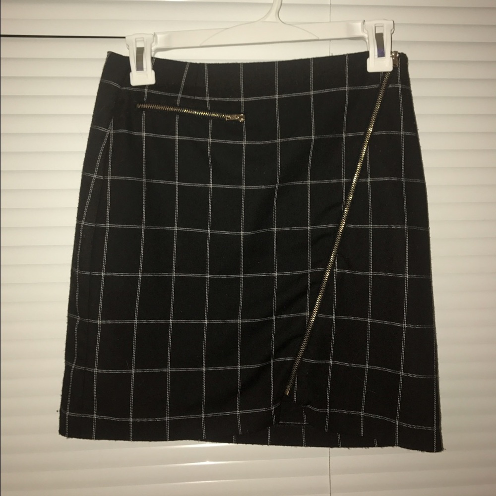 Black Plaid Skirt