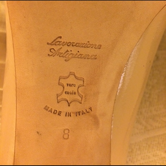 Butter Nude Bow Heels Size 8 Made in Italy - Picture 4 of 5