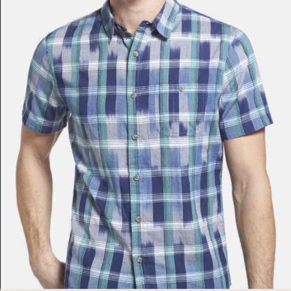 1901 Trim Fit Woven Button Down SS Large NWT - Picture 1 of 1