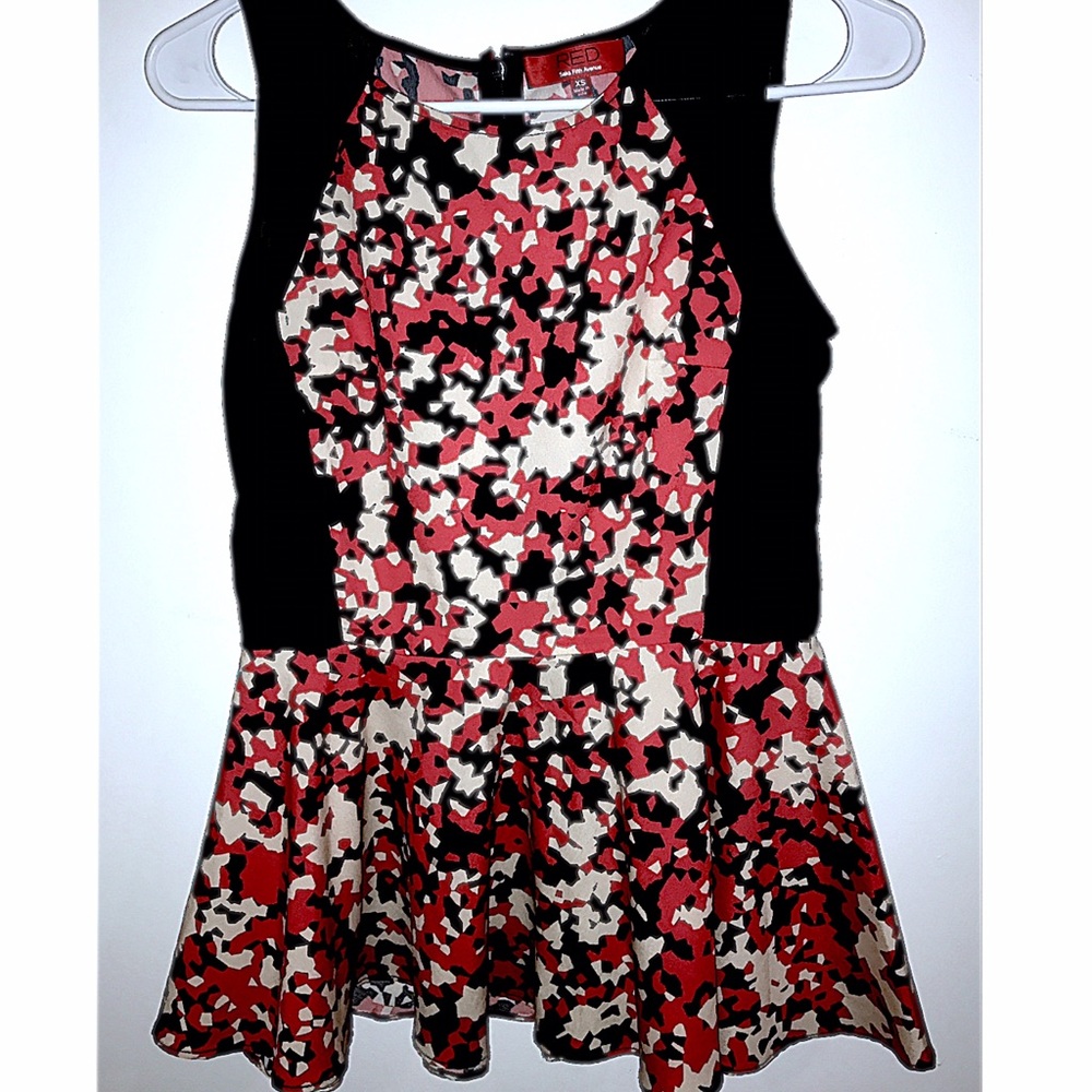 Red Saks Fifth Avenue Peplum top