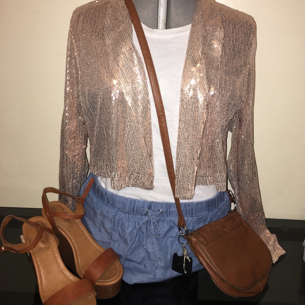 Women's Sequin Cropped Blazer