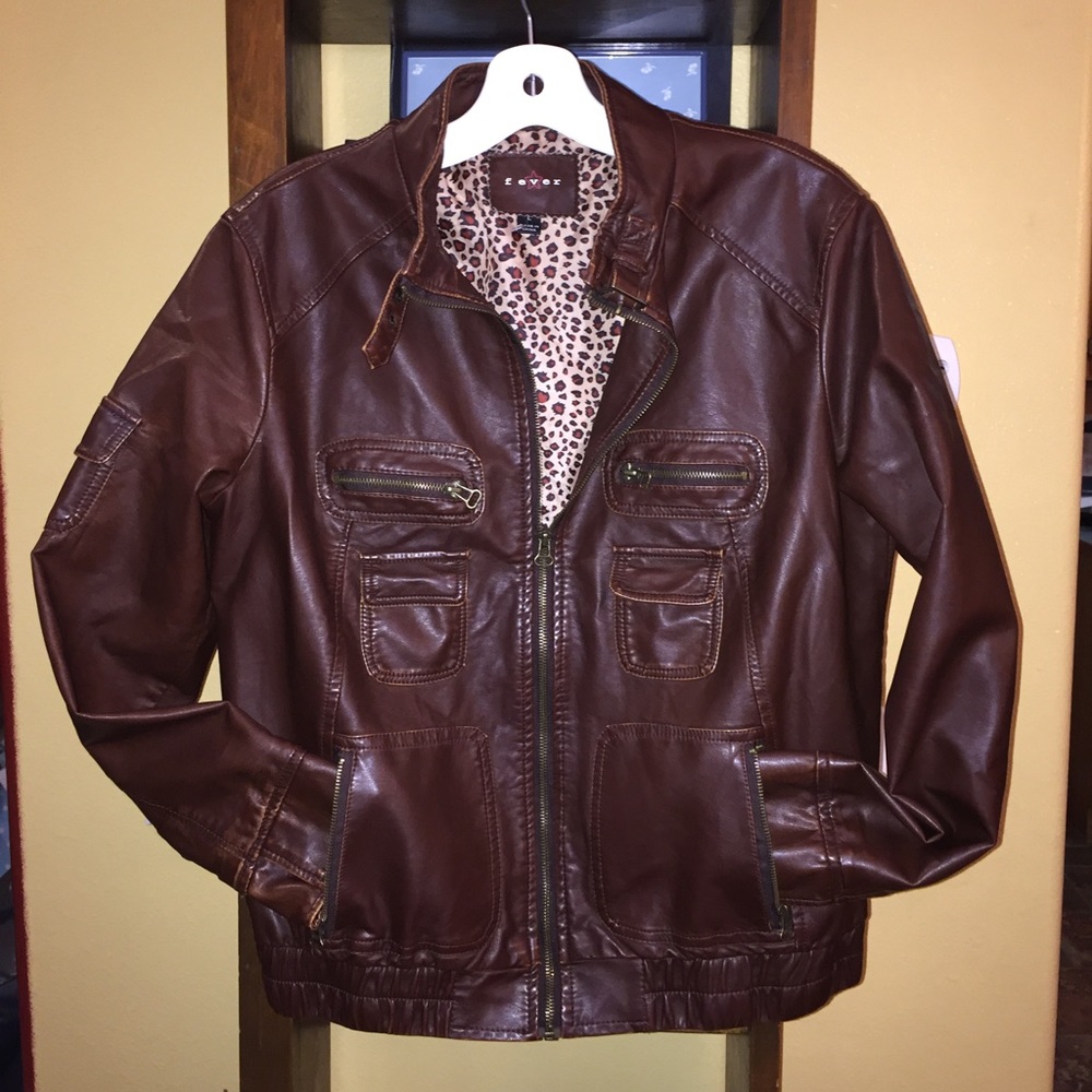 Stylish Cognac brown moto jacket! NWT