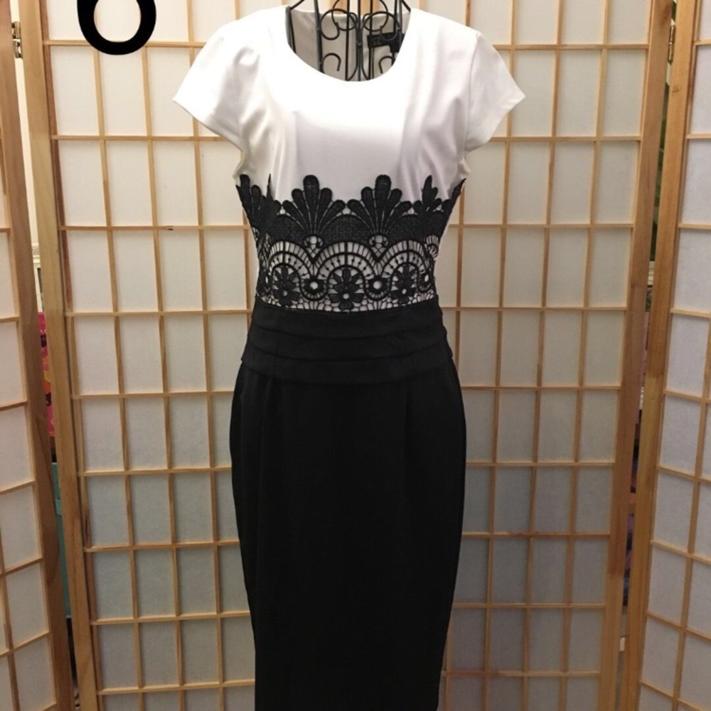 New Size 2 black and white dress