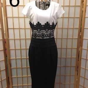 New Size 2 black and white dress