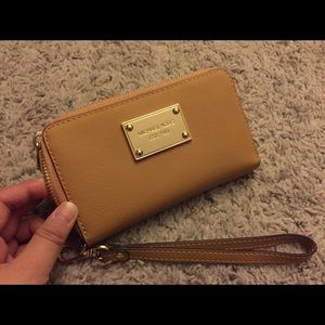 Michael Kors Leather Wallet with Wrist Strap
