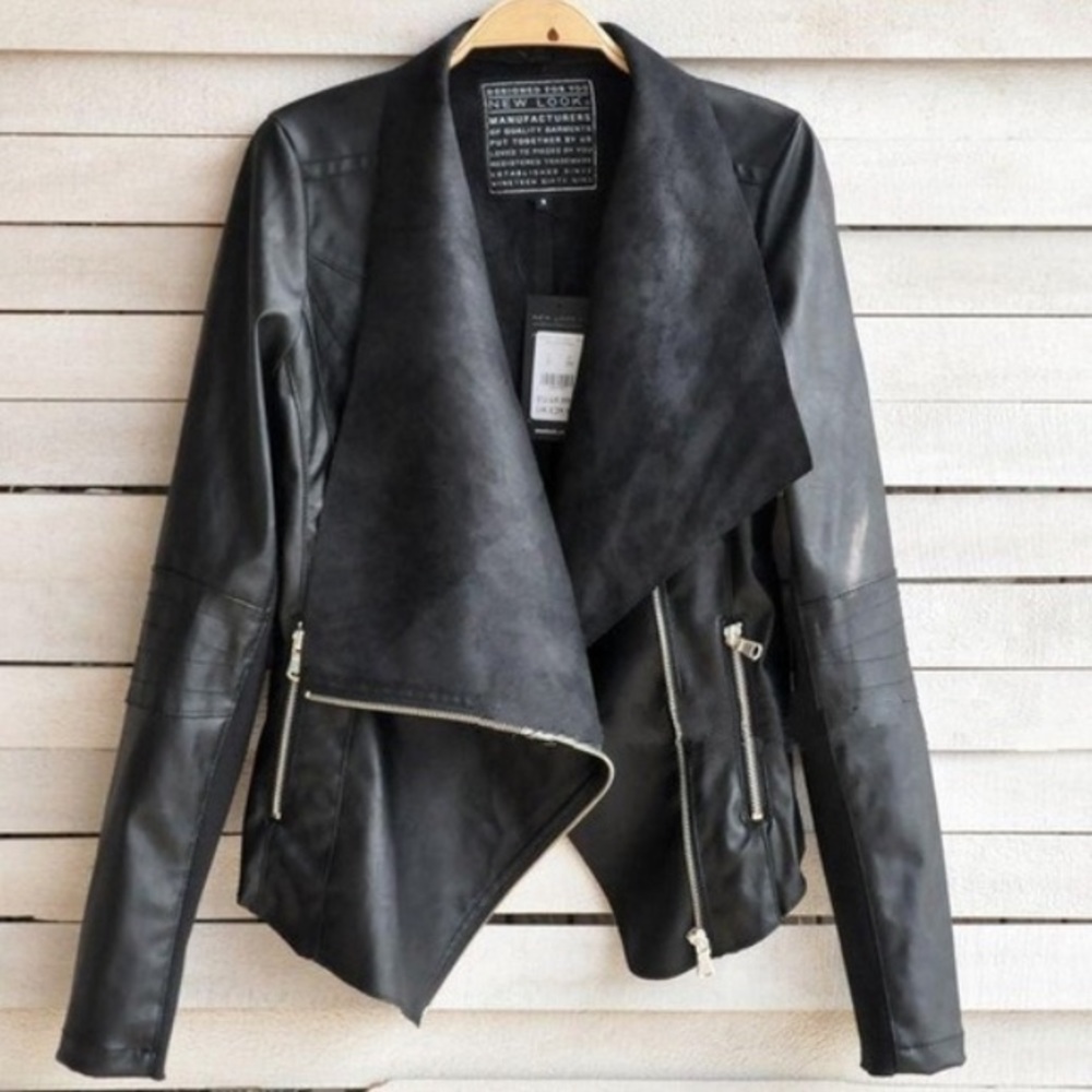 Black leather suede jacket