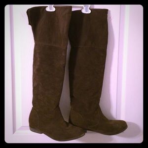 Over the knee brown boots