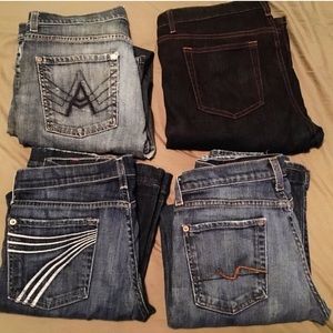Lot of 4 premium denim jeans! Joe's and 7's!! Nice