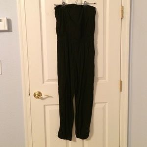 Black strapless jumpsuit