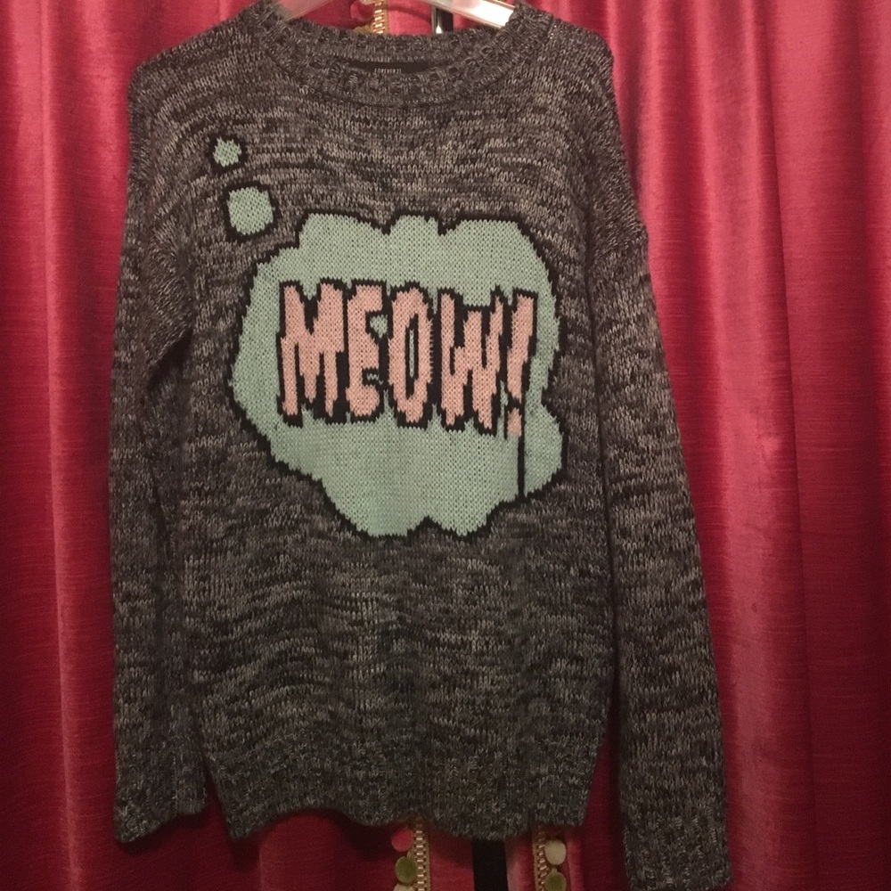 Forever 21 meow sweater