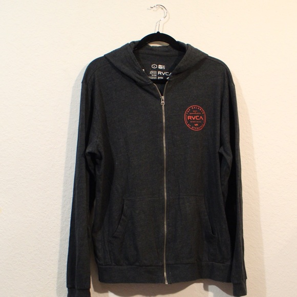 RVCA Other - RVCA Hooded ANP Zip Up Sweater Sz L