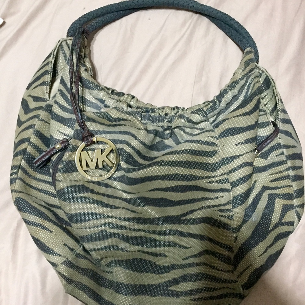 Michael Kors shiny gold zebra purse