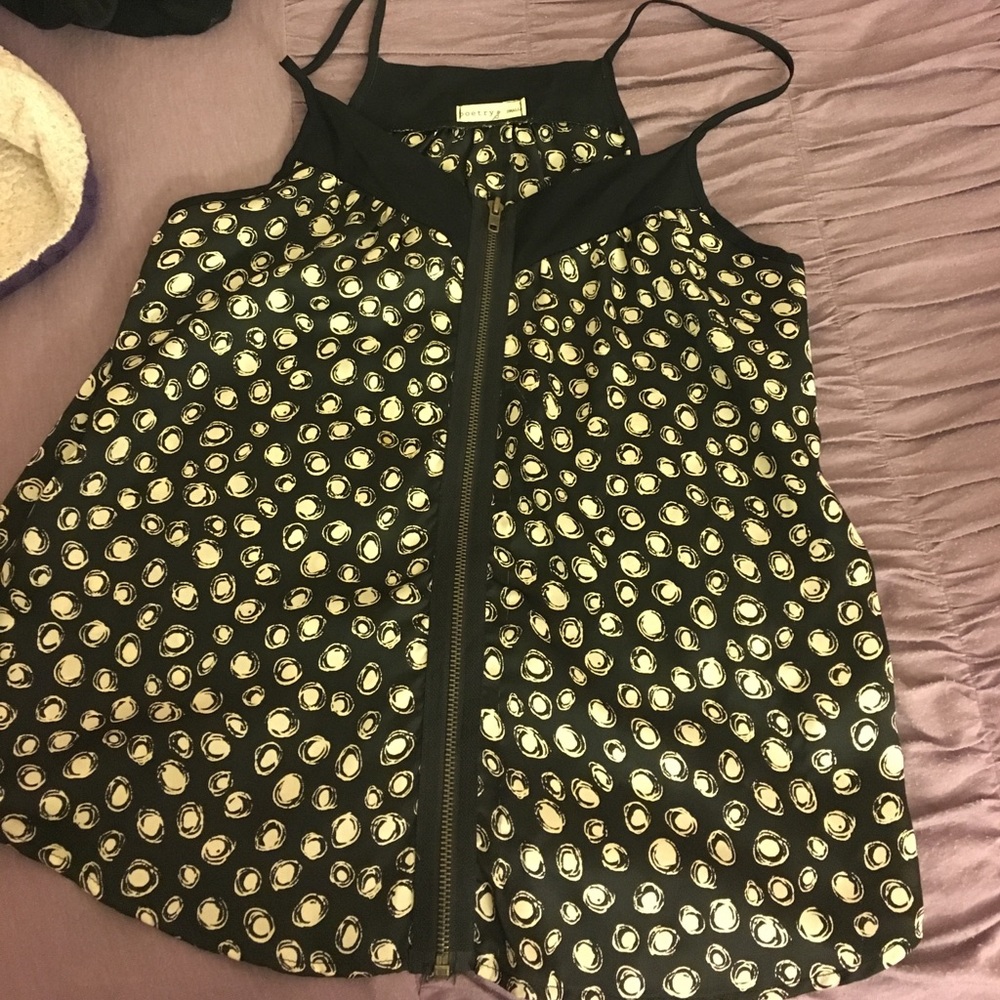 Poetry patterned tank top blouse