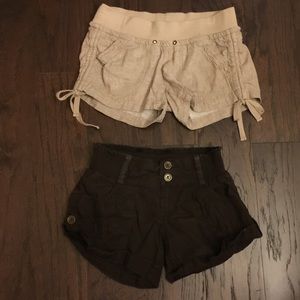 Lot of 2 Shorts Brown Tan Size 1 EUC
