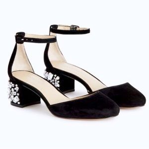 Ann Taylor Hayley Studded Suede Block Heels