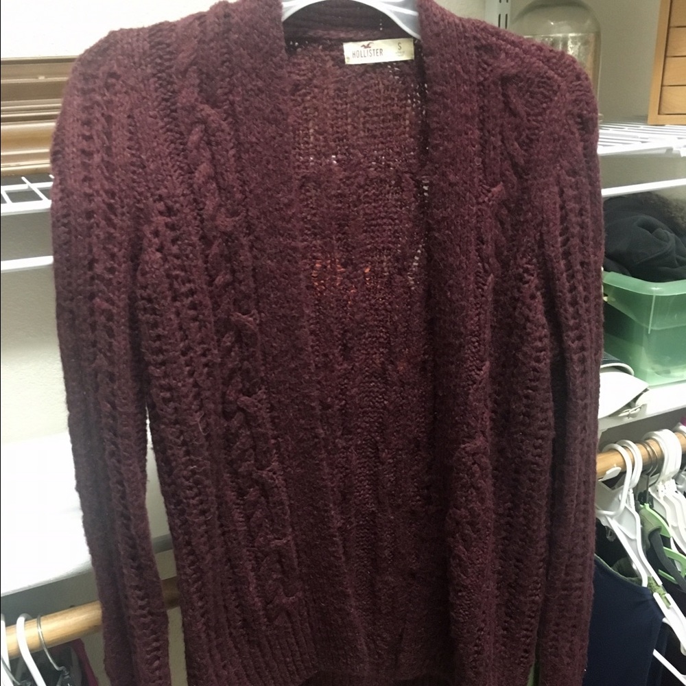 Maroon Hollister Knit Cardigan