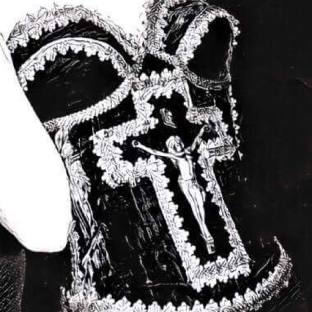 Corset Velvet Gothic Cross Bustier Victorian - Picture 2 of 3