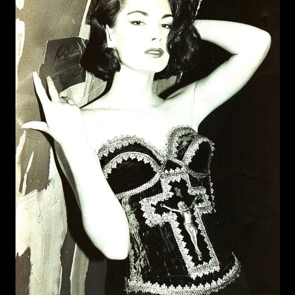 handmade Other - Corset Velvet Gothic Cross Bustier Victorian