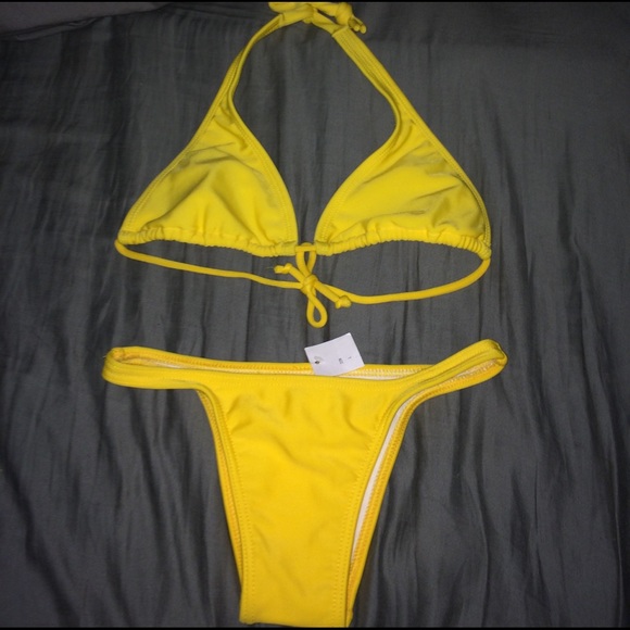 BRAZILIAN BIKINI SET YELLOW - Picture 4 of 4