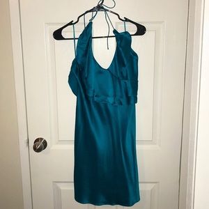 Halston Heritage Blue Silk Dress