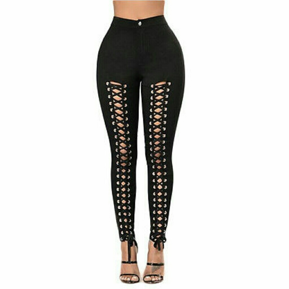 Women sz.10\12 Lace Up Stretch pant legging