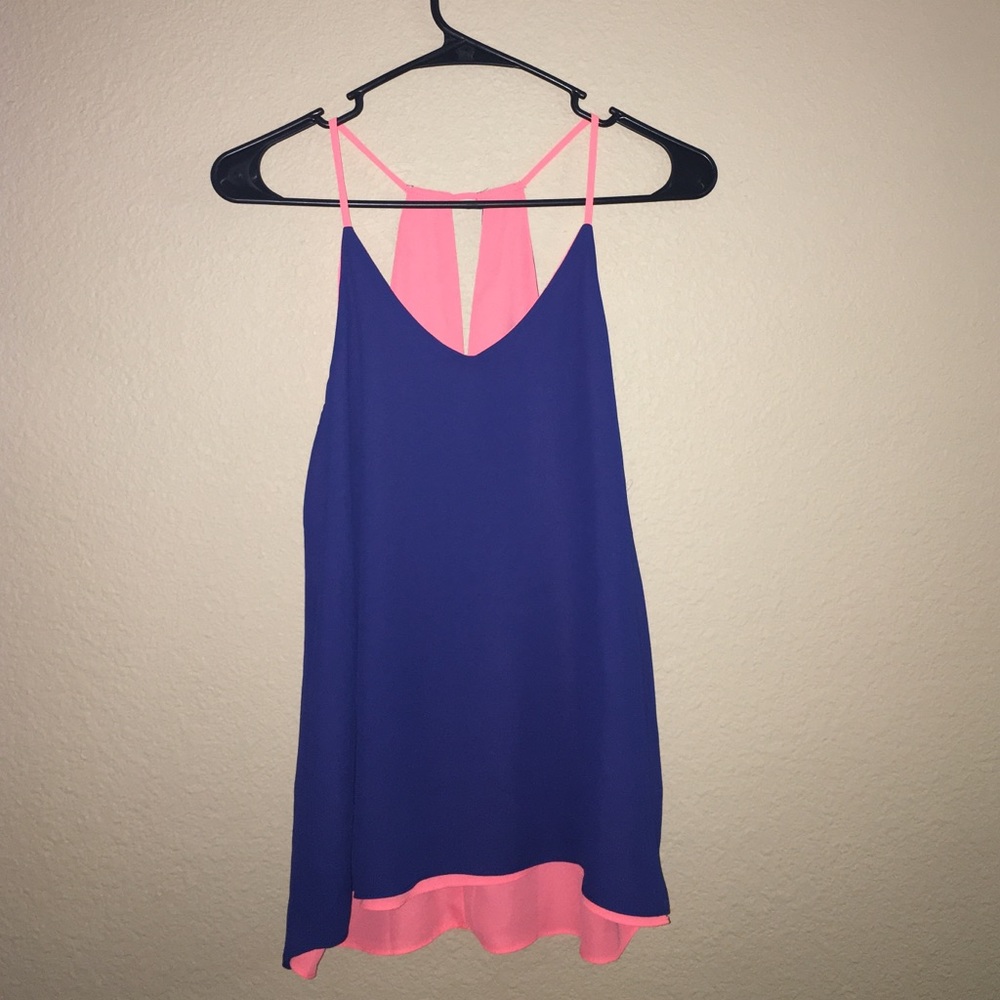 Pink and blue tank top