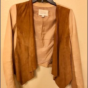 Hinge Leather and Suede jacket- Tan