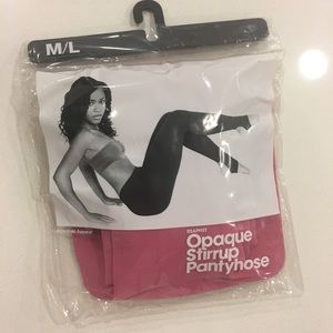 American Apparel Pink Opaque Stirrup Pantyhose