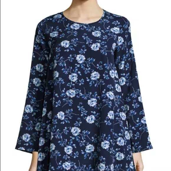 Lucca Couture Long-Sleeve Floral-Print Shift Dress - Picture 2 of 4