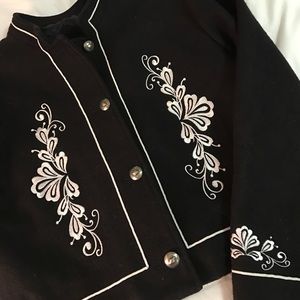 Wool Blend Embroidered Western Coat