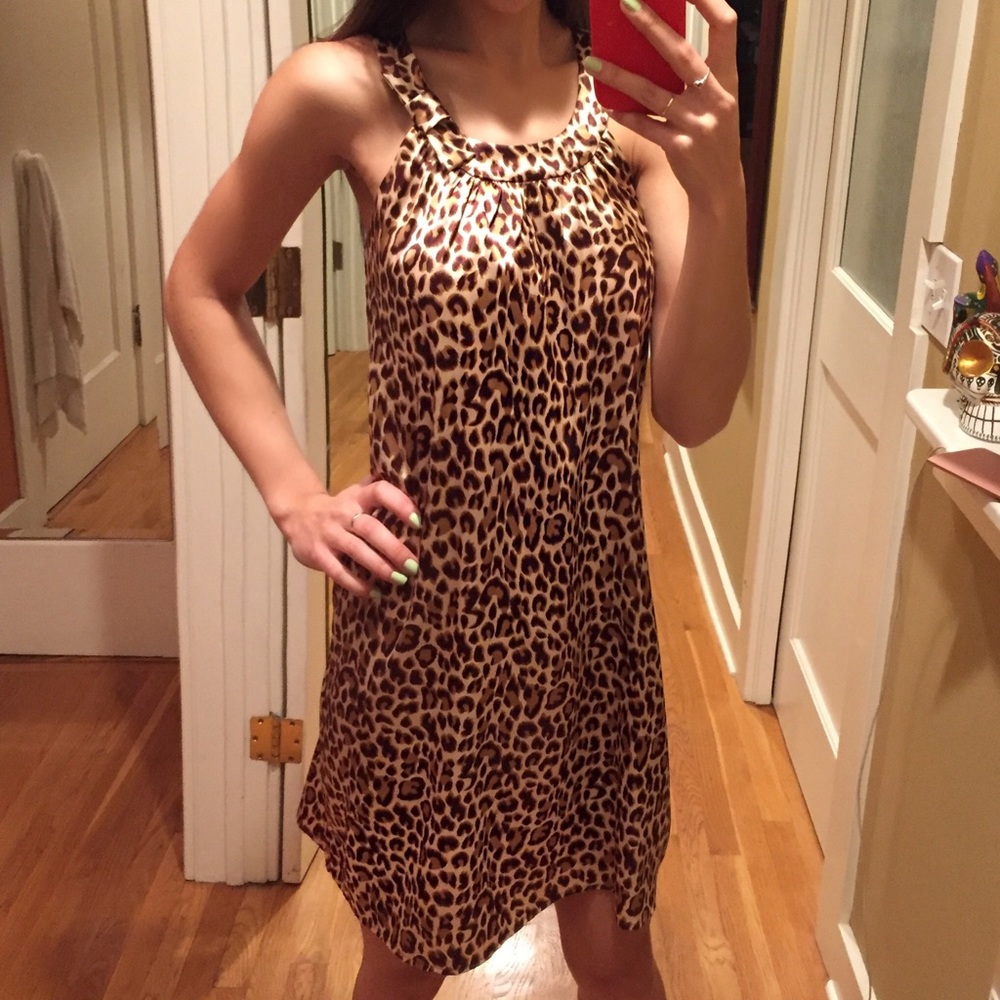 Flowy Cheetah Print Silky Dress
