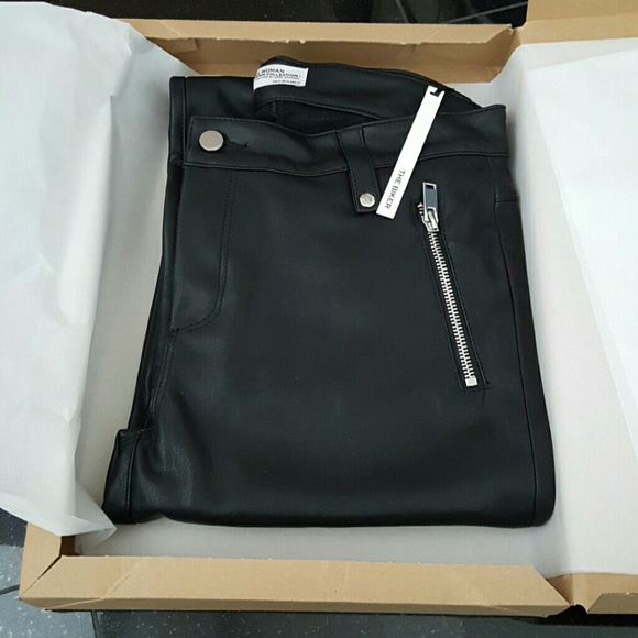 Zara Leather Effect Biker Pants - Picture 8 of 8