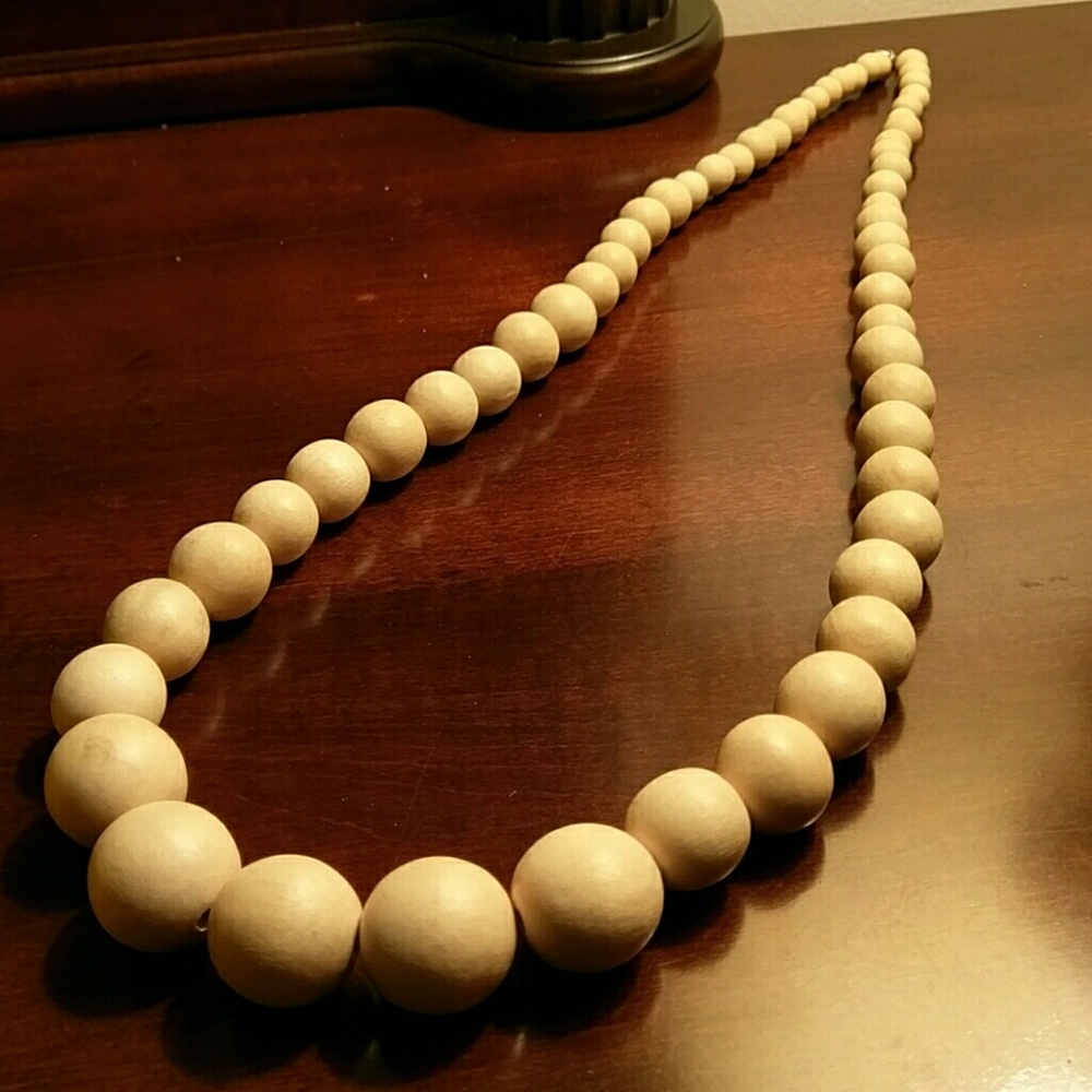 Wooden bead necklace