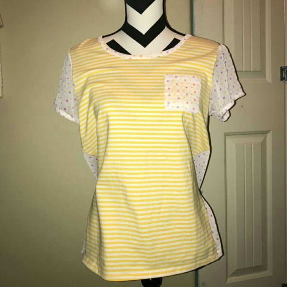 Downeast Basics Stripes and dots "pick me up" top