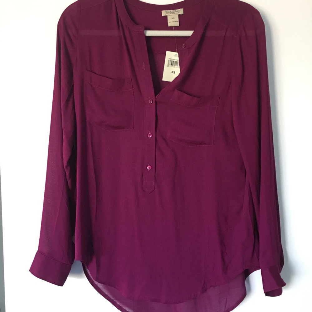 Lucky Brand Burgundy Blouse