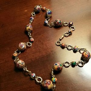 Funky multicolored vintage 70s necklace
