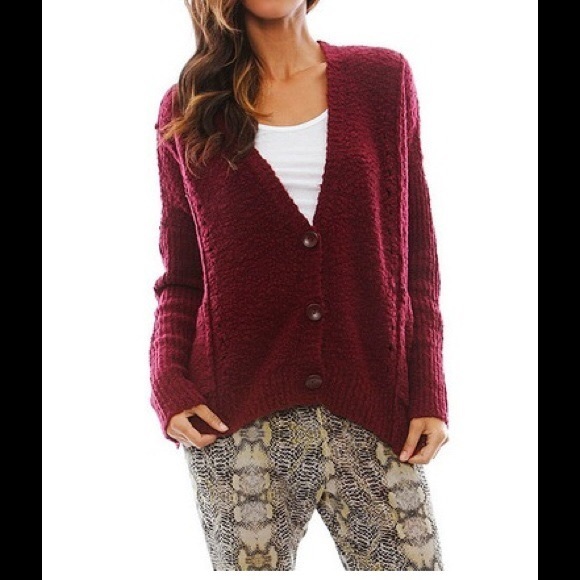 Free people red cardigan - Picture 1 of 3